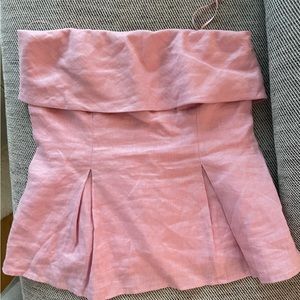 Reformation linen pink top